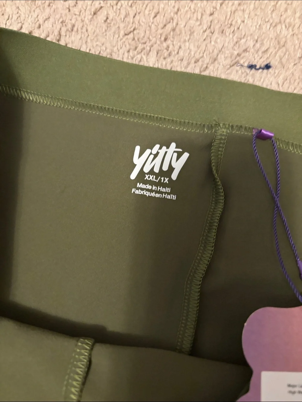 YITTY Olive Green High-Rise Performance Leggings - Picture 3 of 3